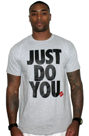 JUST DO YOU Mens Tee Shirt by AiReal Apparel in Sports Grey